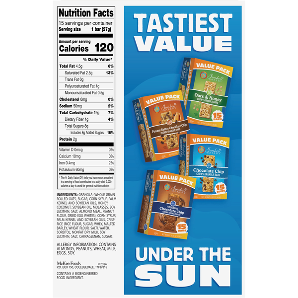 Sunbelt Bakery Chewy Oats & Honey Granola Bars Value Pack