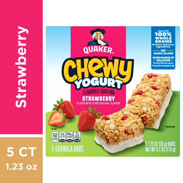 Quaker Chewy Yogurt Granola Bars, Strawberry - Pack