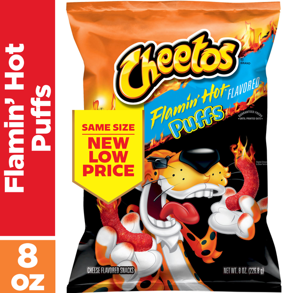 Cheetos Puffs Cheese Flavored Snacks Flamin' Hot Flavored