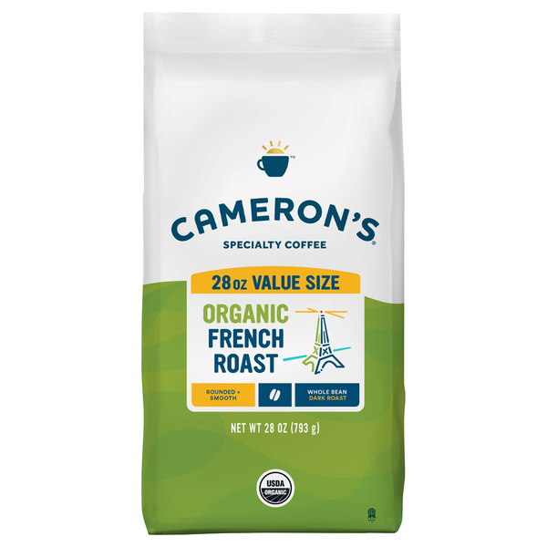 Cameron's Coffee, Organic, Whole Bean, Dark Roast, French Roast, Value Size