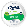 Chinet Classic White Dinner Plates, 10.375"