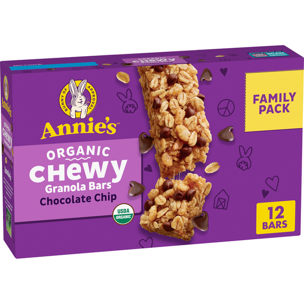 Annie's Organic Chocolate Chip Chewy Granola Bars Lunch Box Snacks