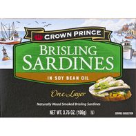 Crown Prince Sardines, Brisling, in Soy Bean Oil, ...
️
