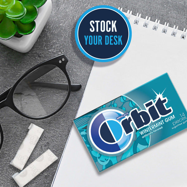 Orbit Gum Wintermint Sugar Free Chewing Gum Single Pack