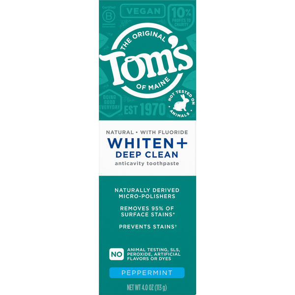 Tom's of Maine Whiten + Deep Clean Peppermint Toothpaste