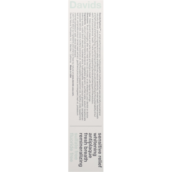 DAVID Sensitive + Whitening Natural Peppermint Toothpaste
