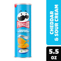 Pringles Cheddar and Sour Cream Potato Crisps Chips, Lunch Snacks, 5.5 oz