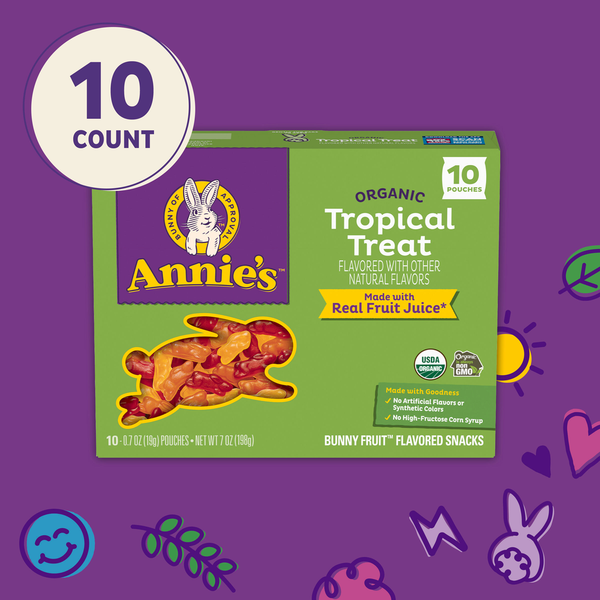 Annie's Organic Tropical Treat Bunny Fruit Flavored Snacks