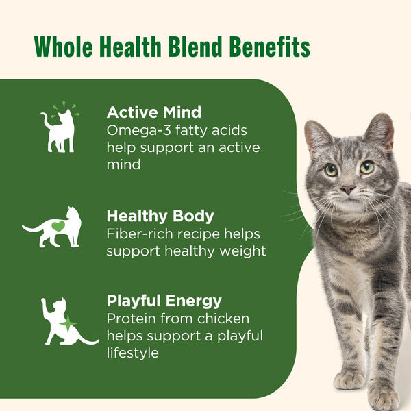 Rachael Ray Nutrish Real Chicken & Brown Rice Recipe Whole Health Blend Dry Cat Food