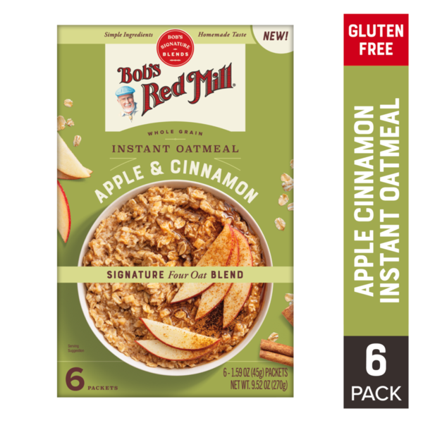 Bob's Red Mill Instant Oatmeal, Whole Grain, Apple & Cinnamon