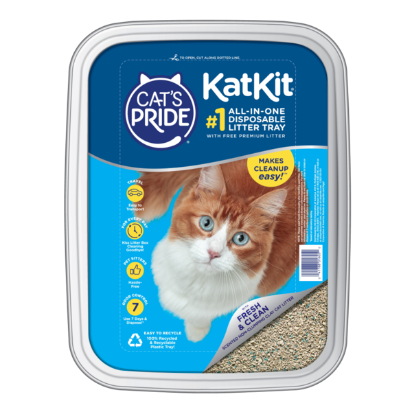 Cat's Pride KatKit All-In-One Disposable Litter Box, Pre-Filled with Litter