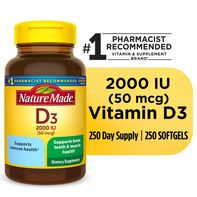 Nature Made Vitamin D3 2000 IU (50 mcg) Softgels️