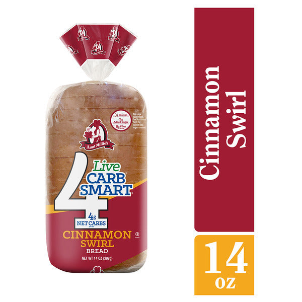 Aunt Millie's Live Carb Smart Cinnamon Swirl Bread