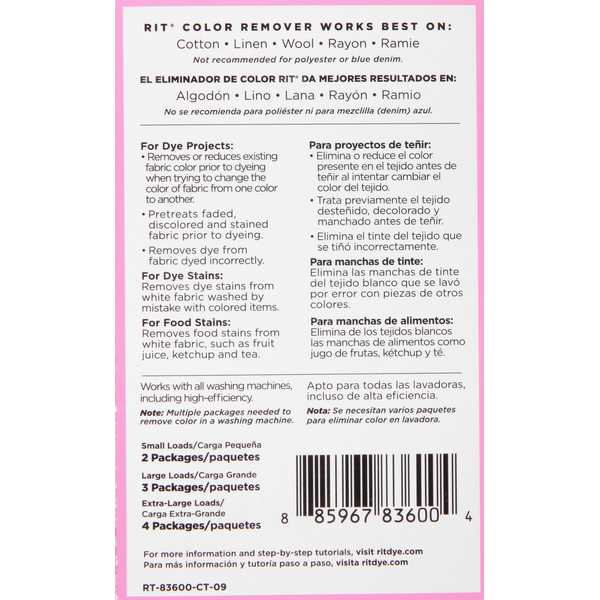 Rit Laundry Treatment & Dyeing Aid, Color Remover