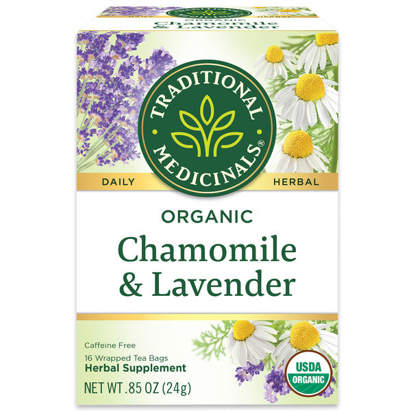 Traditional Medicinals Organic Chamomile with Lavender, Caffeine Free Herbal Tea
