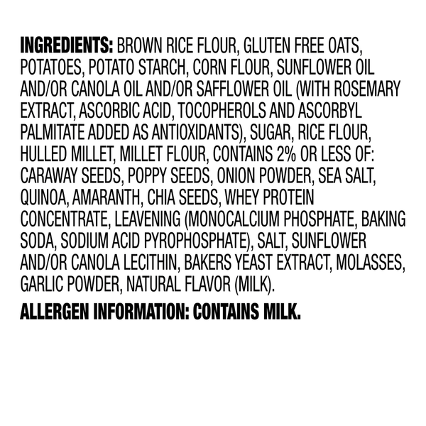 Milton's Gluten Free Crackers, Everything