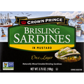 Crown Prince Sardines, in Mustard, Brisling, One Layer