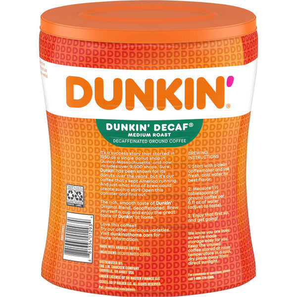 Dunkin' Decaf Medium Roast Ground Coffee