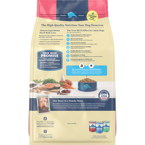 Blue Buffalo Food for Dog, Natural, Salmon and Brown Rice Recipe, Adult
