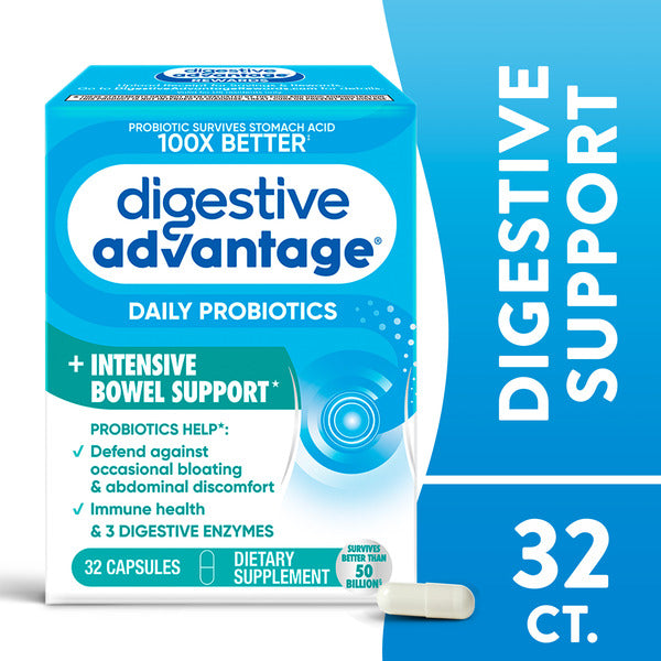 DIGESTIVE ADVANTAGE® Digestive Advantage Intensive Bowel Support - Probiotic that defends against gas & bloating, 32 Capsules