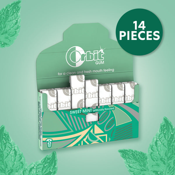 Orbit Gum Sweet Mint Sugar Free Chewing Gum Single Pack