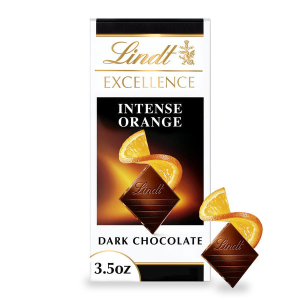 Lindt Excellence Intense Orange Dark Chocolate Candy Bar with Almonds