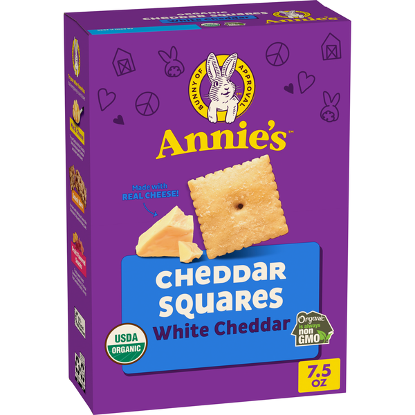 Annie's Organic Cheddar Squares White Cheddar Baked Crackers