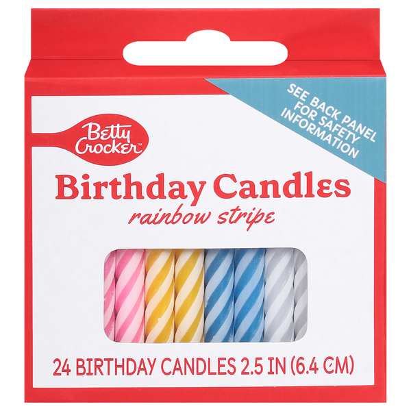 Betty Crocker Rainbow Stripe Birthday Candles