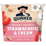 Quaker Instant Oatmeal Cup, Strawberries & Cream️