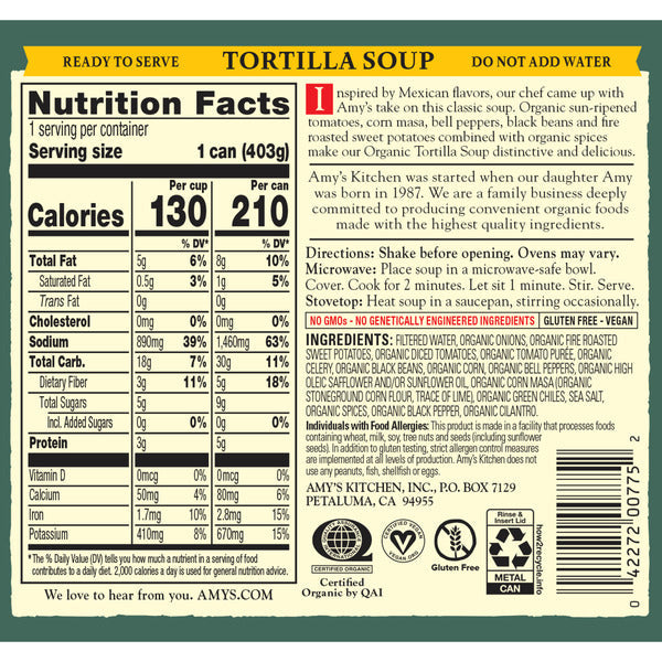 Amy's Kitchen Organic Tortilla Soup