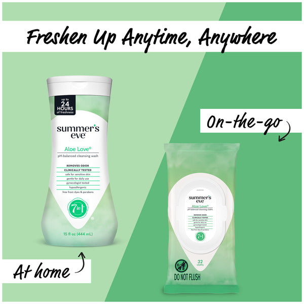 Summer's Eve Feminine Cleansing Wipes, Aloe Love