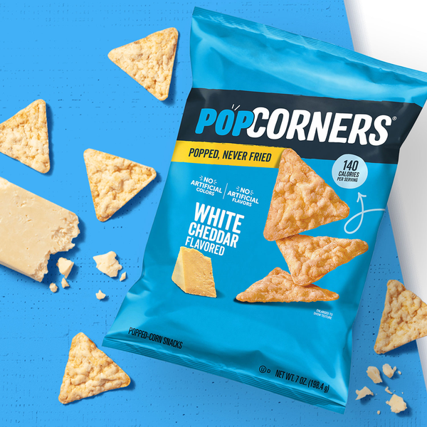 PopCorners Popped-Corn Snack, White Cheddar Flavored