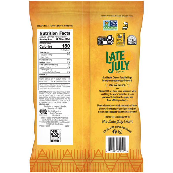 LATE JULY Snacks  Nacho Cheese Tortilla Chips