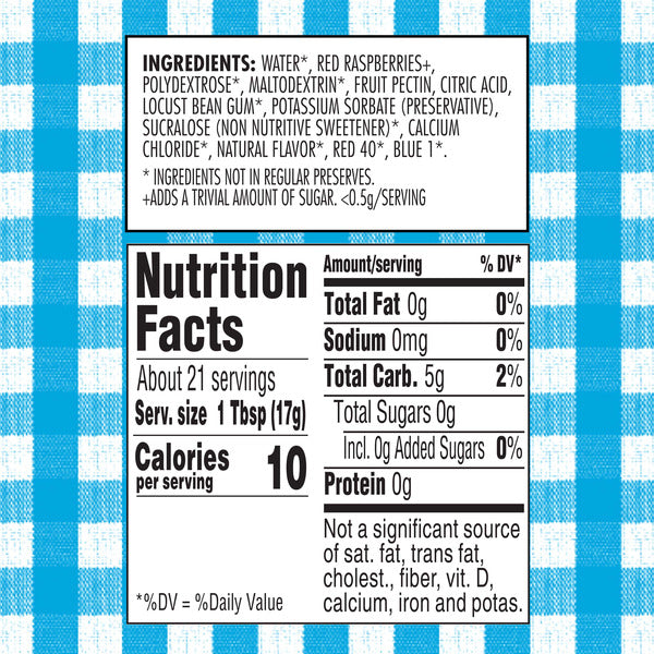 Smucker's Sugar Free Red Raspberry Preserves Sweetened with Splenda