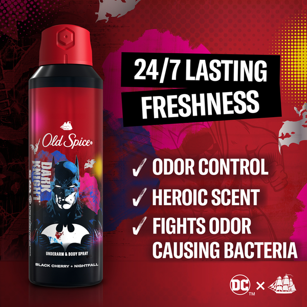 Old Spice Body Spray Deodorant, 24/7 Freshness, Batman