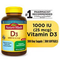 Nature Made Vitamin D3 1000 IU (25 mcg) Softgels️