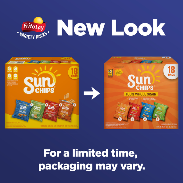 Sun Chips Whole Grain Snacks Variety Pack