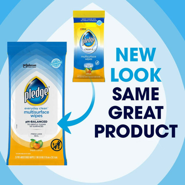 Pledge Everyday Clean™ Multisurface Wipes, Fresh Citrus Scent