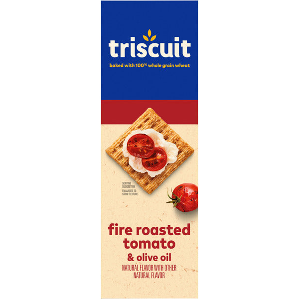 Triscuit Fire Roasted Tomato & Olive Oil Whole Grain Wheat Crackers, Lunch Snacks