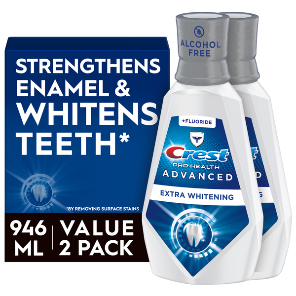 Crest Advanced Mouthwash, Alcohol Free, Extra Whitening, Energizing Mint Flavor