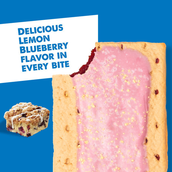 Pop-Tarts Frosted Lemon Blueberry Crumble Toaster Pastries, Breakfast Foods, 8 Count