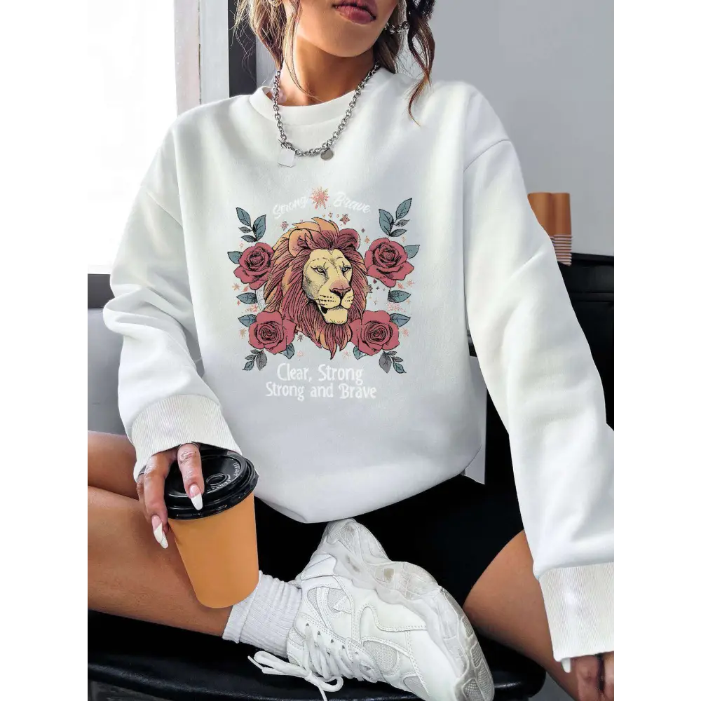 Lion Rose Regular Fit Long Sleeve Sweatshirt