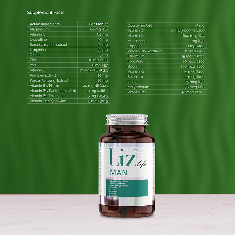 Liz Life Man Daily Multivitamin & Mineral Support 30 Tablets