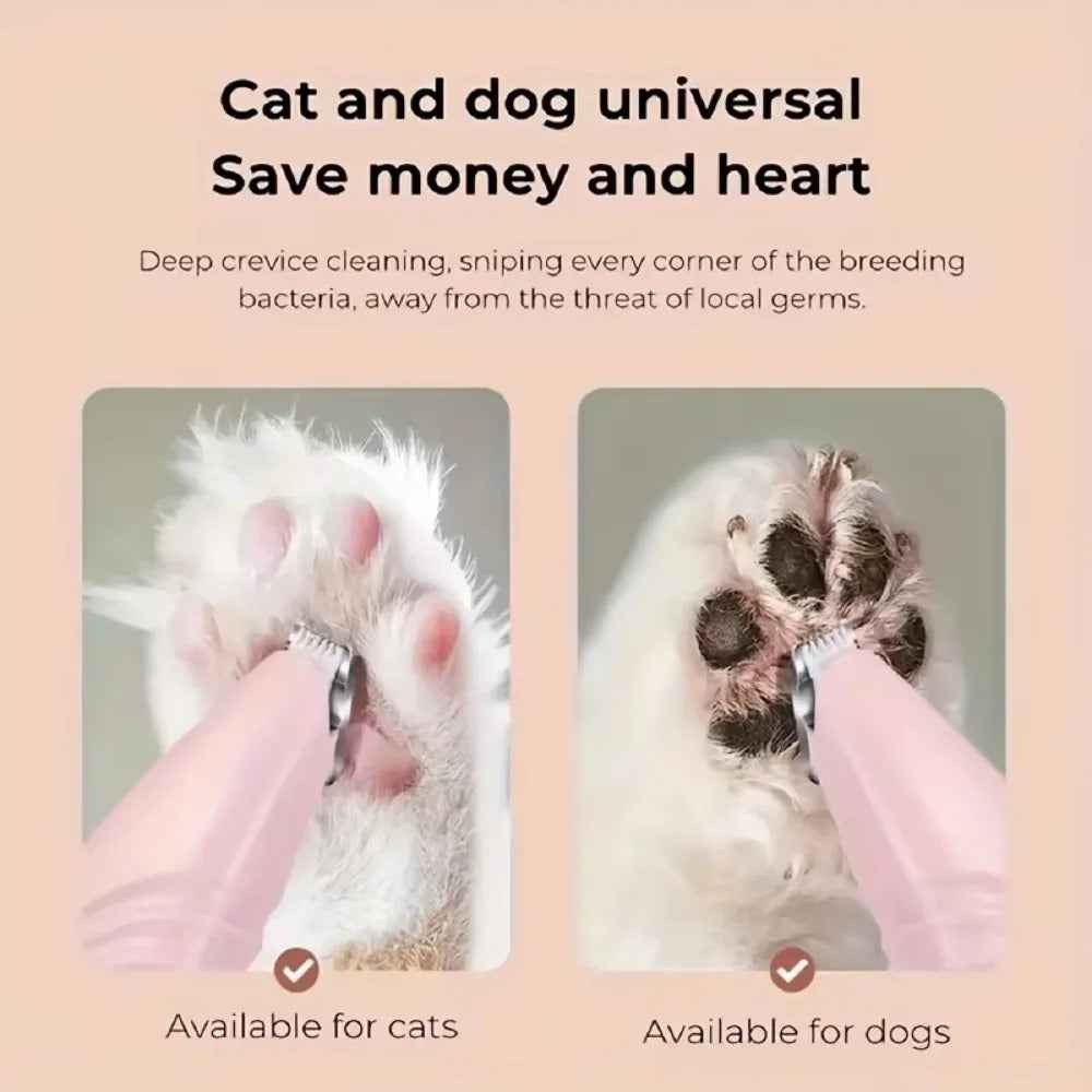 Rechargeable Dog Paw Trimmer with LED Light and Quiet Motor