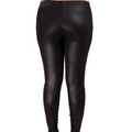 Matte Feet Elastic Plus Size Faux Leather Leggings