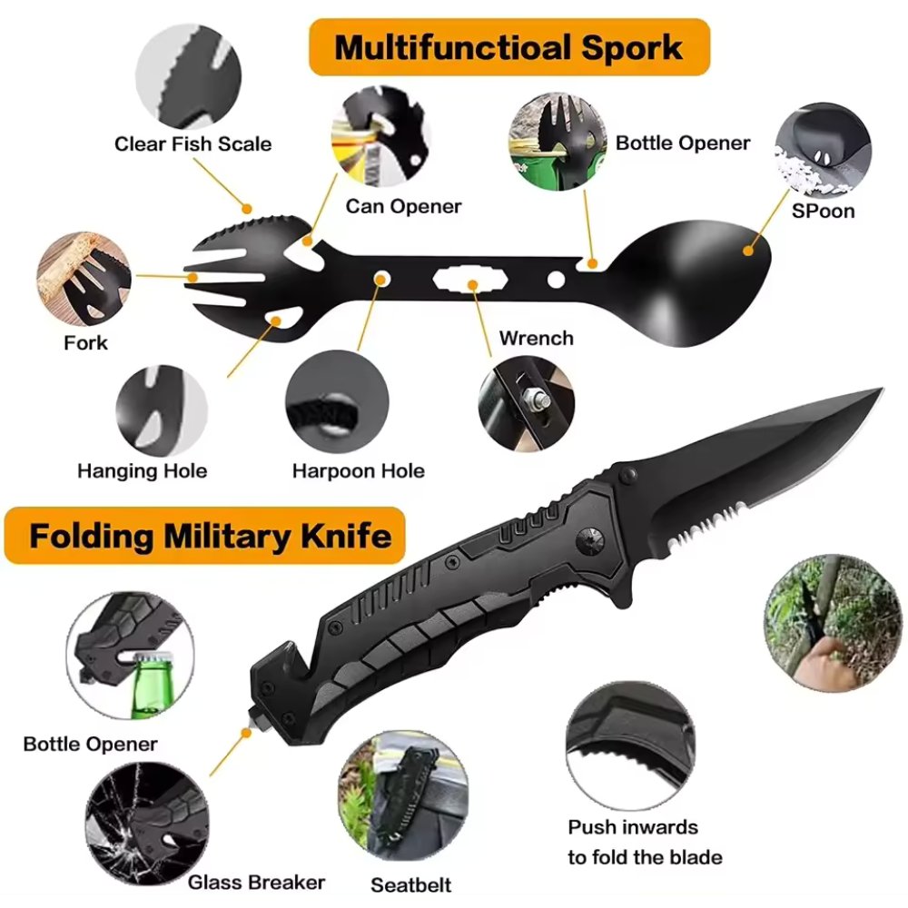 31 Pieces in 1 Bag Survival Gear and Equipment
