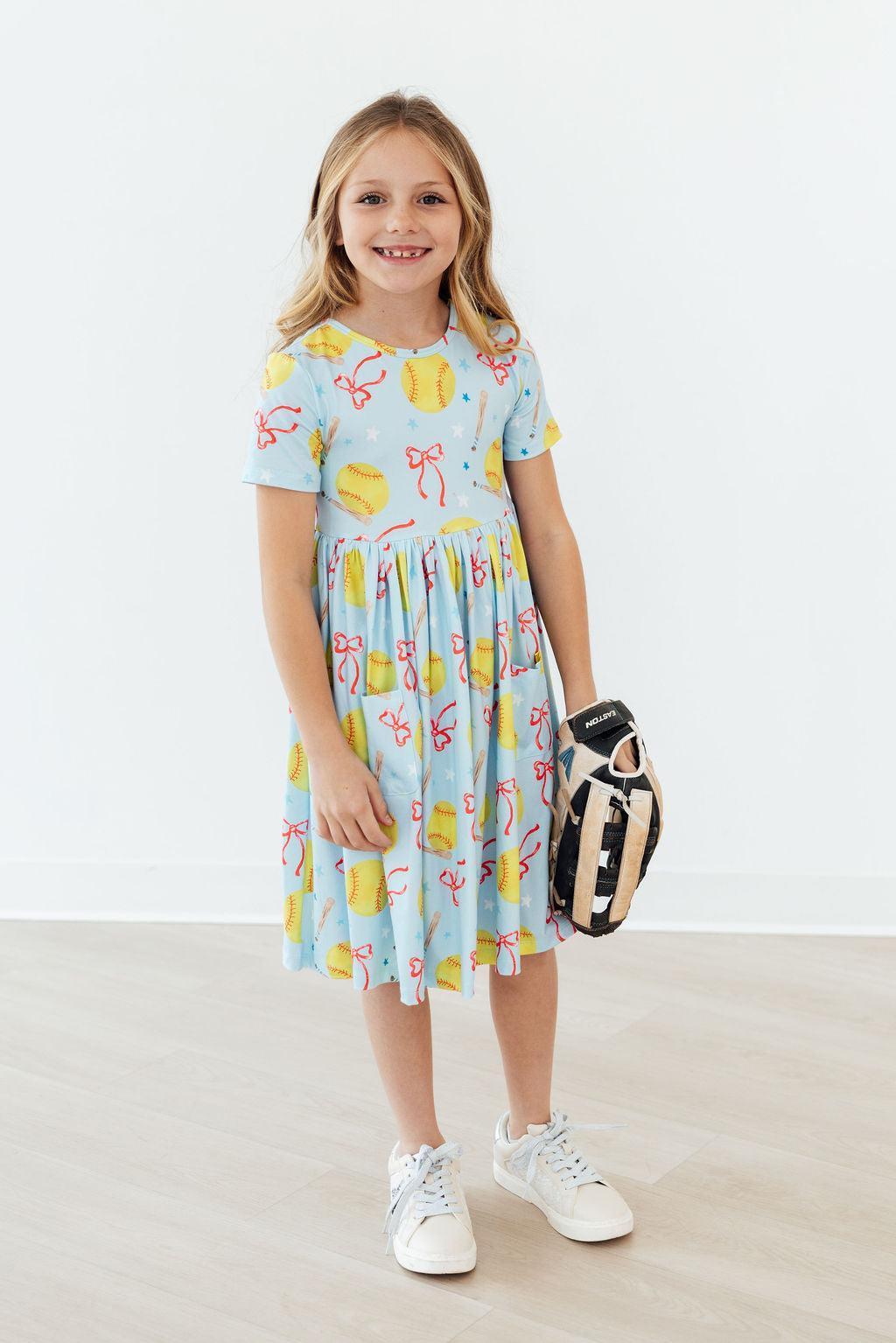 SALE Softball Sweetie S/S Pocket Twirl Dress