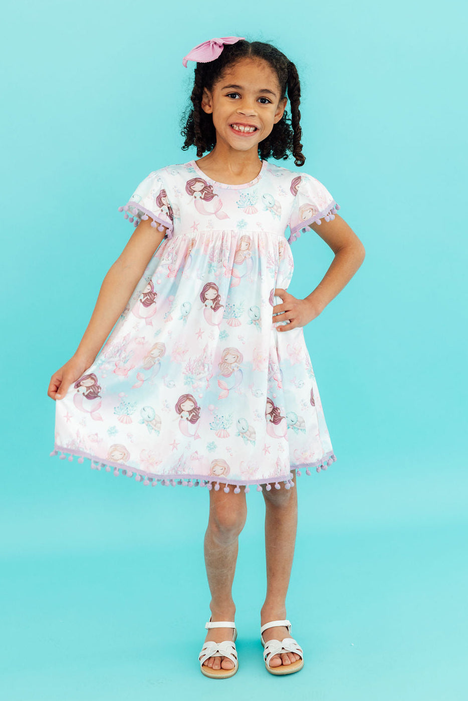 SALE Mermaid Fairytale Pom Pom Dress