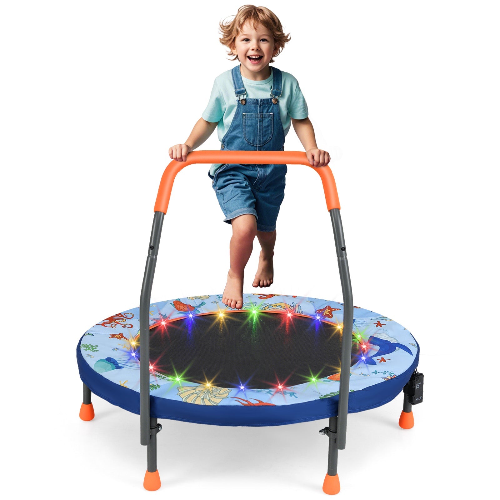 Mini Trampoline Folding Small Rebounder for Kids with Lights