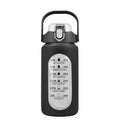 Motivational Water Bottle Intake Tracker with Straw Time Marker Silicone Sleeve Handle